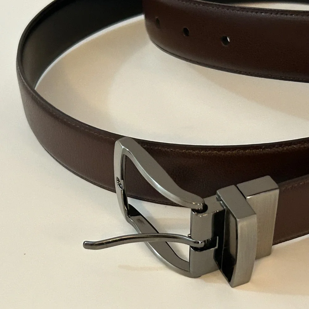Perry Ellis Men's Portfolio‎ XL Reversible Leather Belt Black/Brown Size: 42-105